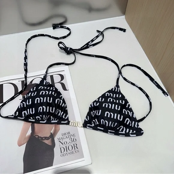 Miu Miu Monochrome Logo Bikini - Picture 2 of 8